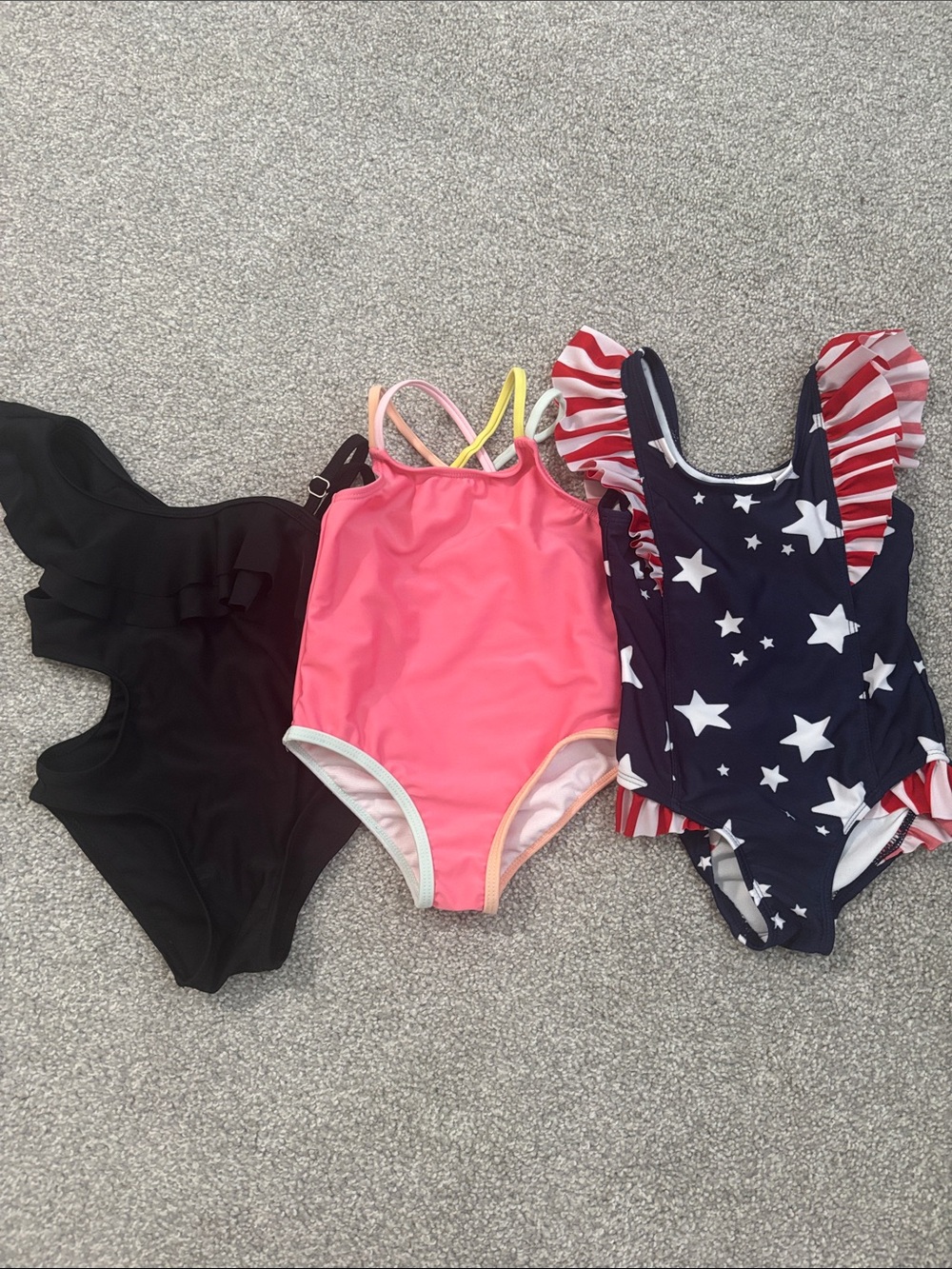 Kids One-Piece Swimsuit in Black, Pink, and Navy Star-swim bundle